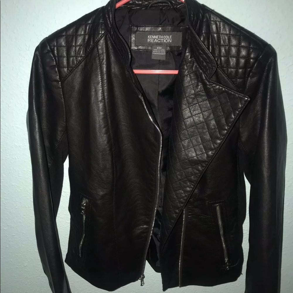 Kenneth Cole faux leather jacket size small